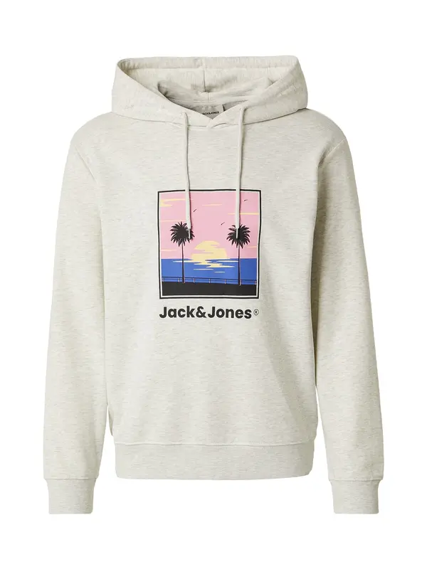 JACK & JONES JACK & JONES Sweater majica 'JJPERRY'  plava / roza / crna / bijela melange