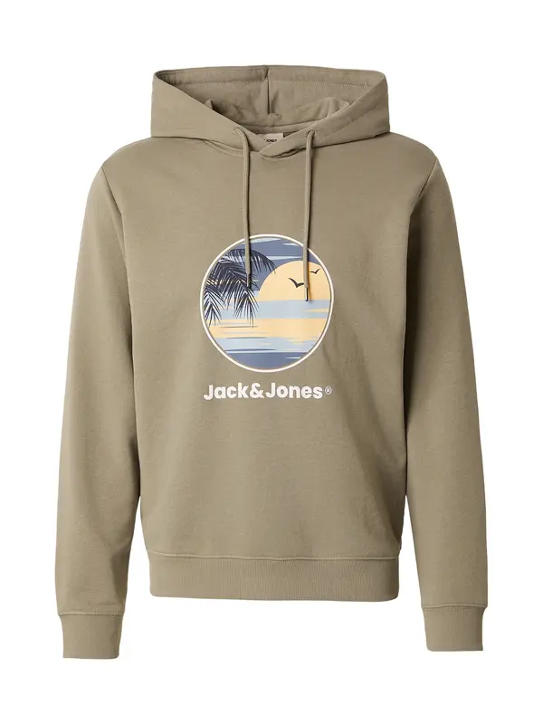 JACK & JONES JACK & JONES Sweater majica 'JJPERRY'  svijetloplava / svijetložuta / boja blata / bijela
