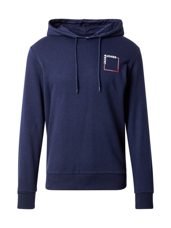 JACK & JONES JACK & JONES Sweater majica 'JJVERNER'  tamno plava / crvena / bijela