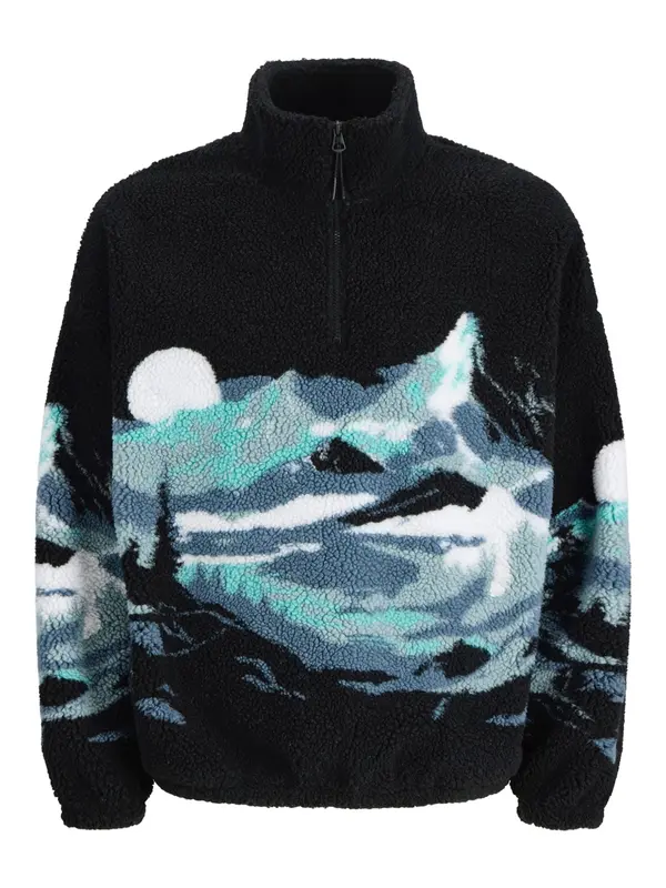JACK & JONES JACK & JONES Sweater majica 'JORBEAR MOUNTAIN'  tirkiz / golublje plava / crna / bijela