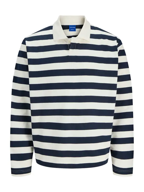 JACK & JONES JACK & JONES Sweater majica 'JORBLEECKER'  tamno plava / bijela