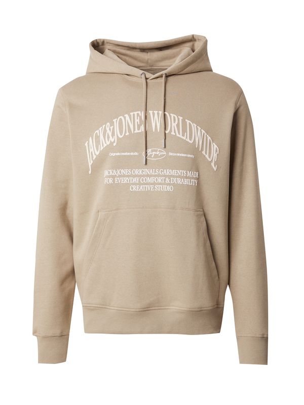 JACK & JONES JACK & JONES Sweater majica 'JORFREDERIKSBERG MARGATE'  bež / bijela