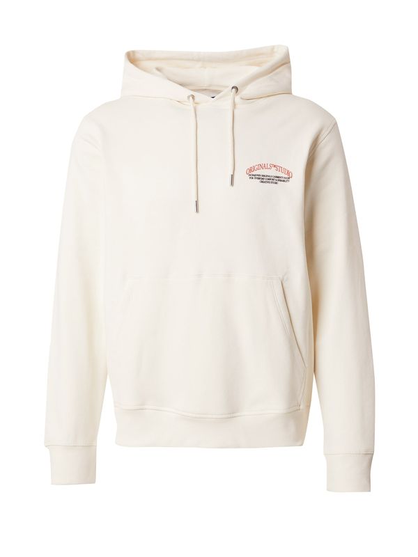 JACK & JONES JACK & JONES Sweater majica 'JORFREDERIKSBERG'  narančasta / crna / bijela