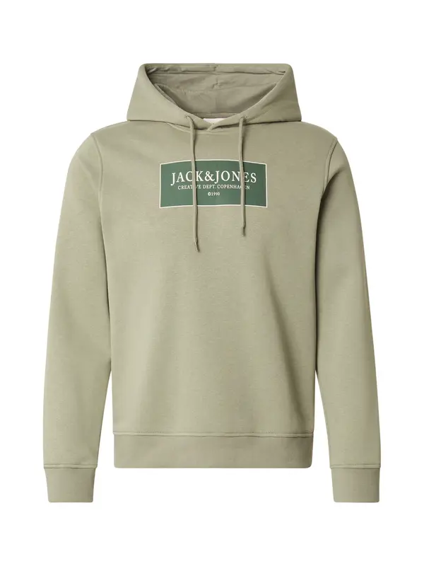 JACK & JONES JACK & JONES Sweater majica 'JORGREENE'  kaki / kraljevski zelena / bijela