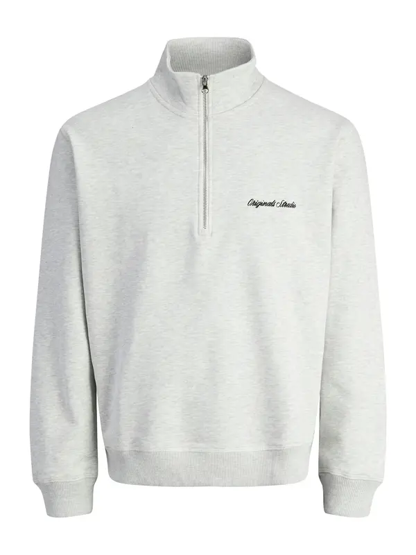 JACK & JONES JACK & JONES Sweater majica 'JORNorrebro'  crna / bijela melange