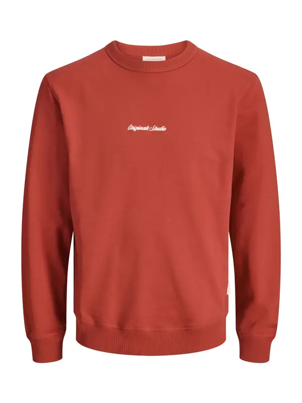 JACK & JONES JACK & JONES Sweater majica 'JORNorrebro'  karmin crvena / bijela