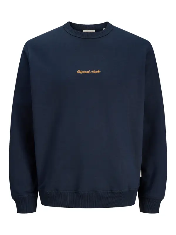 JACK & JONES JACK & JONES Sweater majica 'JORNorrebro'  noćno plava / narančasta