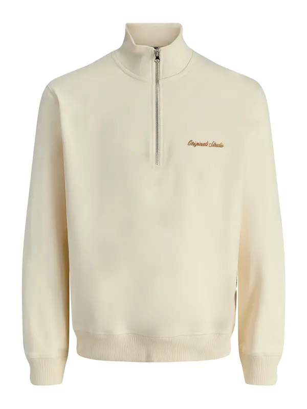 JACK & JONES JACK & JONES Sweater majica 'JORNORREBRO'  tamno narančasta / vuneno bijela