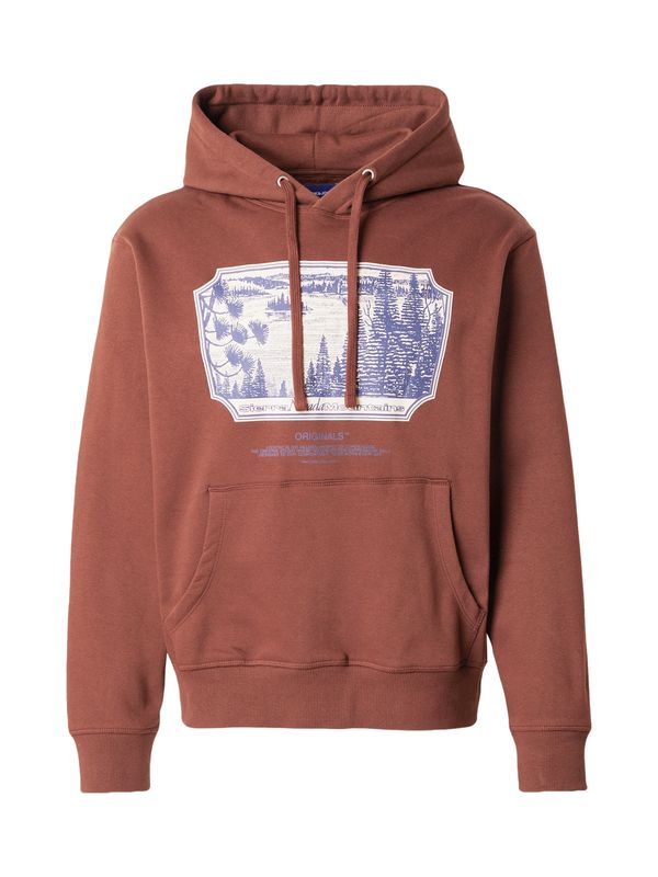 JACK & JONES JACK & JONES Sweater majica 'JORRIDGEWOOD URBAN'  kobalt plava / kestenjasto smeđa / siva / prljavo bijela