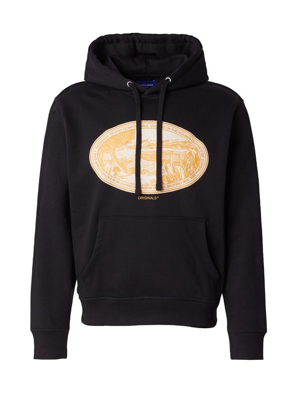 JACK & JONES JACK & JONES Sweater majica 'JORRIDGEWOOD URBAN'  zlatno žuta / crna / bijela