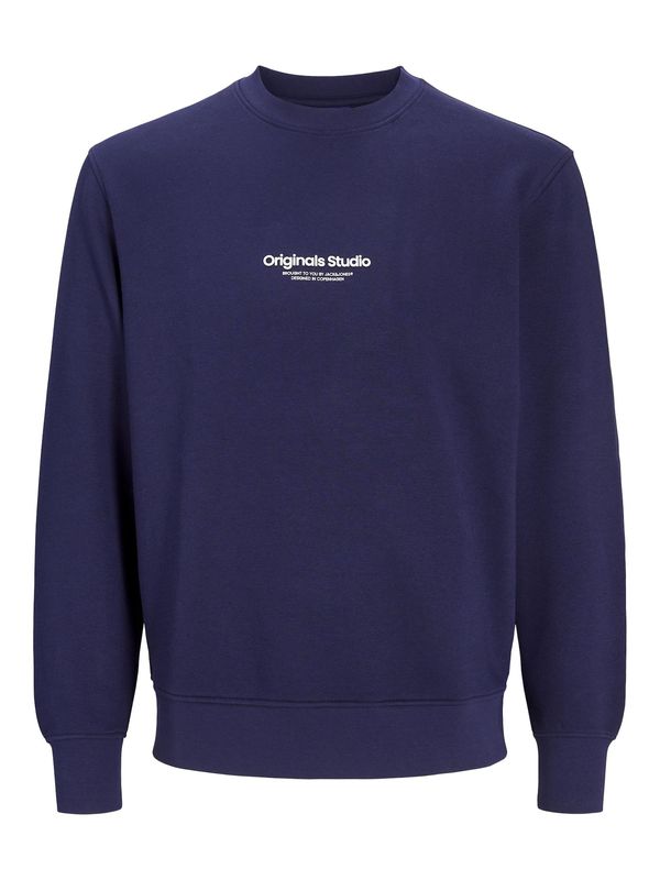 JACK & JONES JACK & JONES Sweater majica 'JORVESTERBRO'  mornarsko plava / bijela