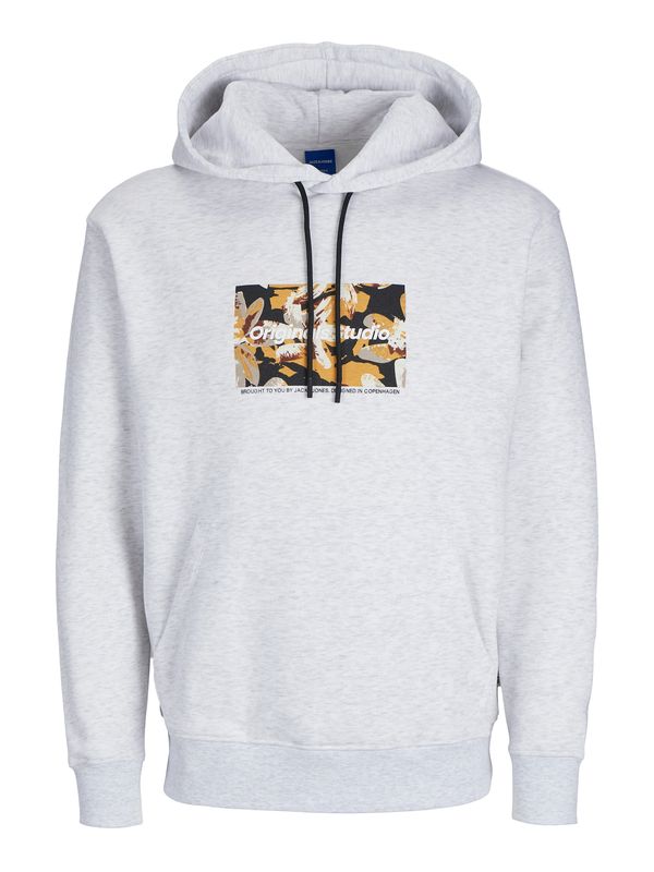 JACK & JONES JACK & JONES Sweater majica 'JORVesterbro'  narančasta / crna / bijela / bijela melange