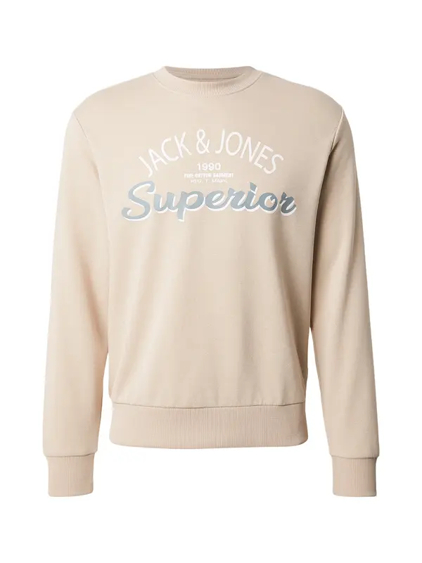 JACK & JONES JACK & JONES Sweater majica 'JWHMilo'  bež / svijetloplava / bijela