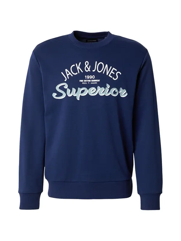 JACK & JONES JACK & JONES Sweater majica 'JWHMILO'  indigo / opal / bijela