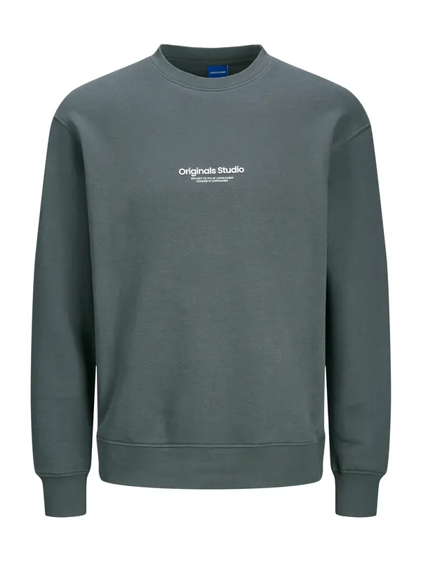 JACK & JONES JACK & JONES Sweater majica 'JWHVESTERBRO'  tamo siva / bijela