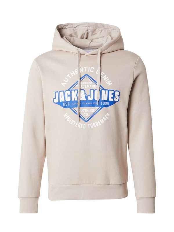 JACK & JONES JACK & JONES Sweater majica 'LOGO'  bež / plava / bijela