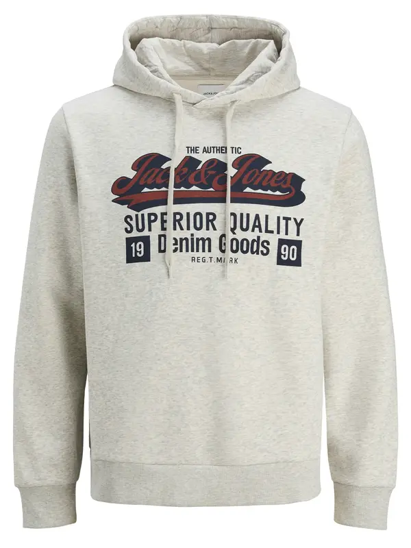 JACK & JONES JACK & JONES Sweater majica 'Logo'  svijetlosiva / burgund