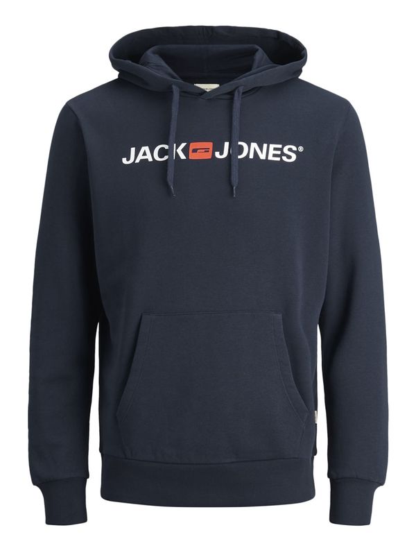 JACK & JONES JACK & JONES Sweater majica 'Marco Bowie'  noćno plava / svijetlo crvena / prljavo bijela