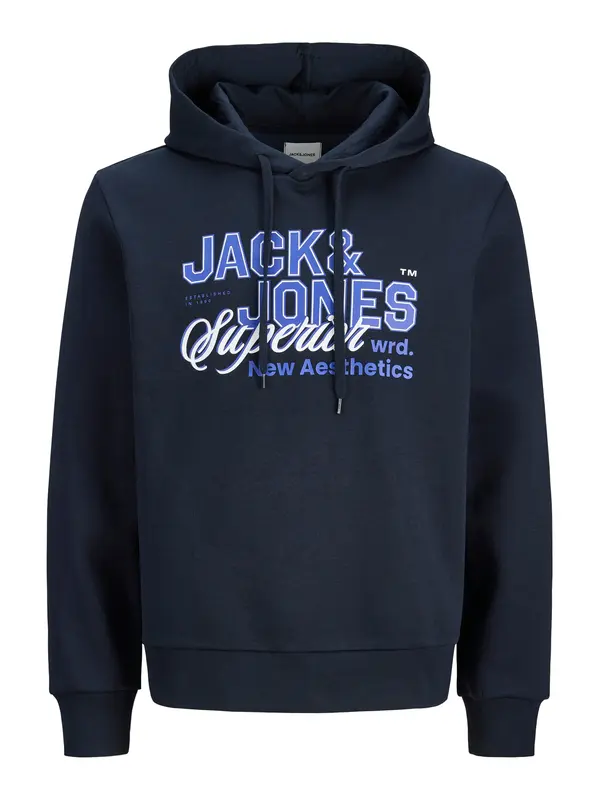JACK & JONES JACK & JONES Sweater majica  plava / mornarsko plava / bijela