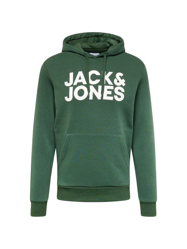 JACK & JONES JACK & JONES Sweater majica  zelena / bijela