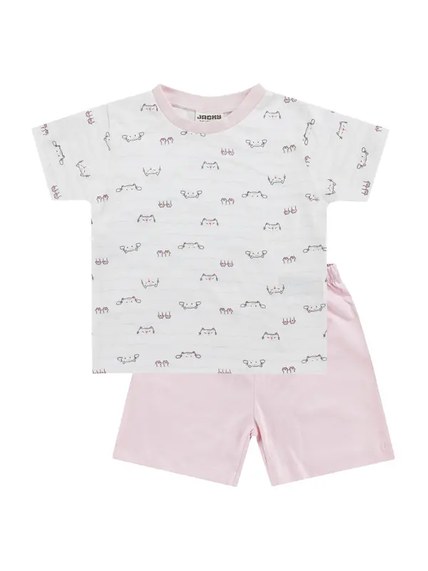 JACKY JACKY Pidžama set  rosé / crna / prljavo bijela