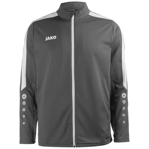 JAKO JAKO Jakna za vježbanje 'Power'  tamo siva / prljavo bijela
