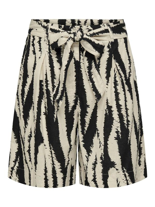 JDY JDY Hlače s naborima 'PALERMO'  bež / crna