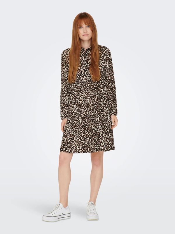 JDY JDY Košulja haljina  bež / boja pijeska / crna