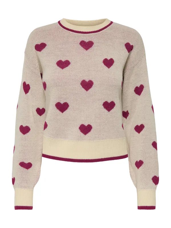 JDY JDY Pulover 'JDYROMANCE'  boja pijeska / sivkasto bež / boja vina