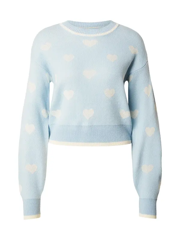 JDY JDY Pulover 'JDYRomance'  pastelno plava / bijela