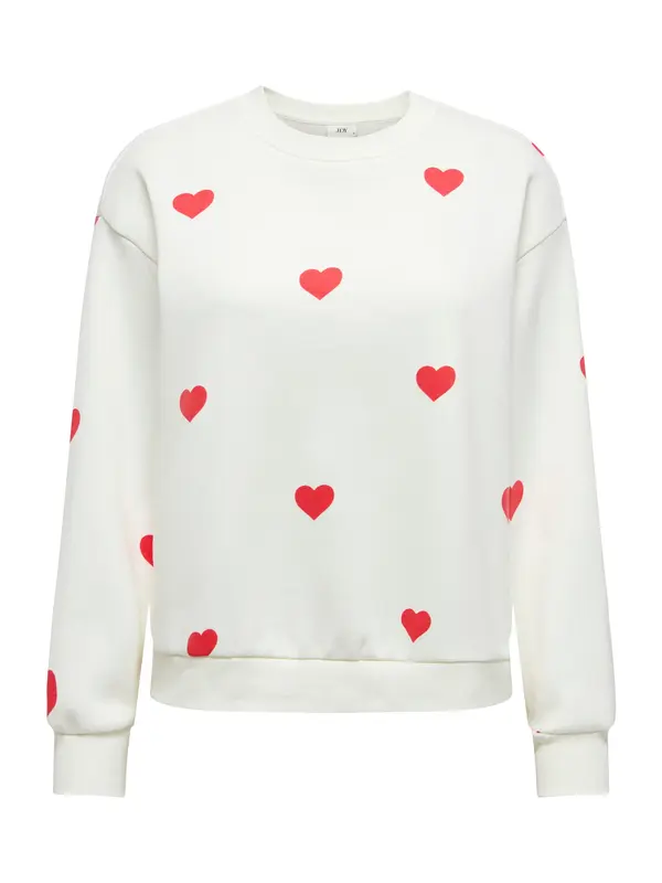 JDY JDY Sweater majica 'JDYNANNA'  svijetlo crvena / bijela