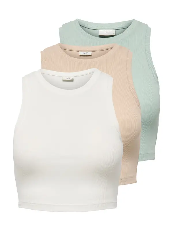 JDY JDY Top 'JDYLUCKY'  boja devine dlake (camel) / svijetlozelena / bijela