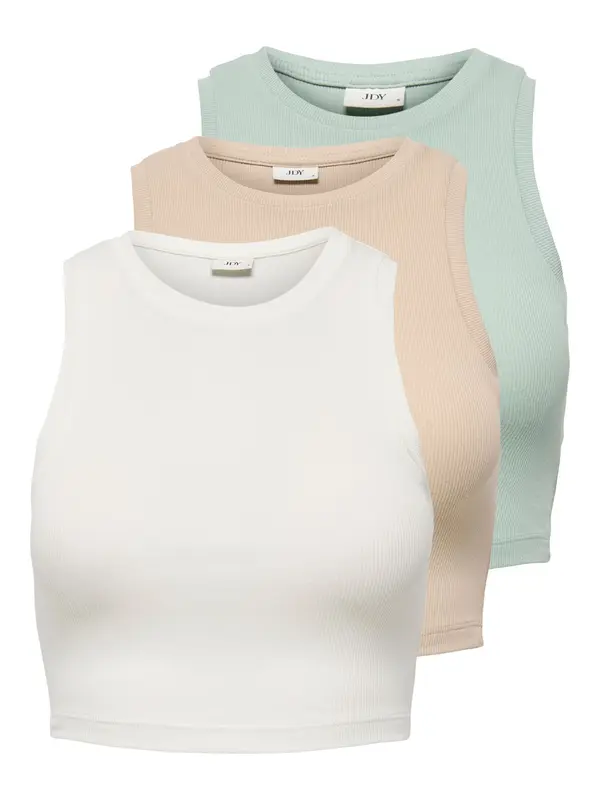 JDY JDY Top 'JDYLucky'  boja devine dlake (camel) / svijetlozelena / bijela