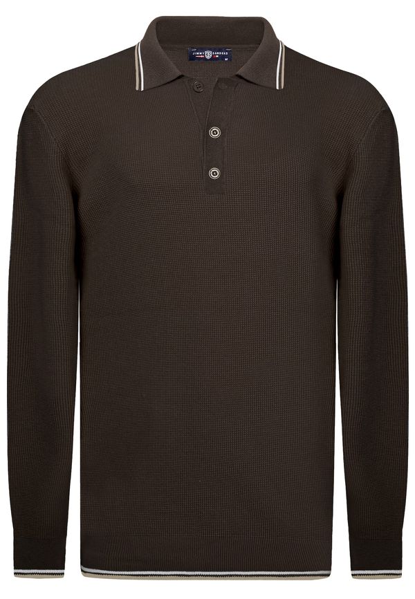 Jimmy Sanders Jimmy Sanders Pulover  smeđa / bijela