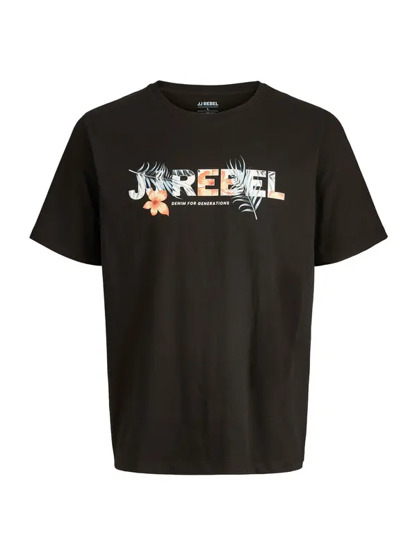 JJ Rebel JJ Rebel Majica 'JREBRUSSEL FLOWER'  golublje plava / marelica / crna / bijela