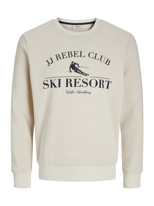 JJ Rebel JJ Rebel Sweater majica 'JREBANDREW'  sivkasto bež / crna