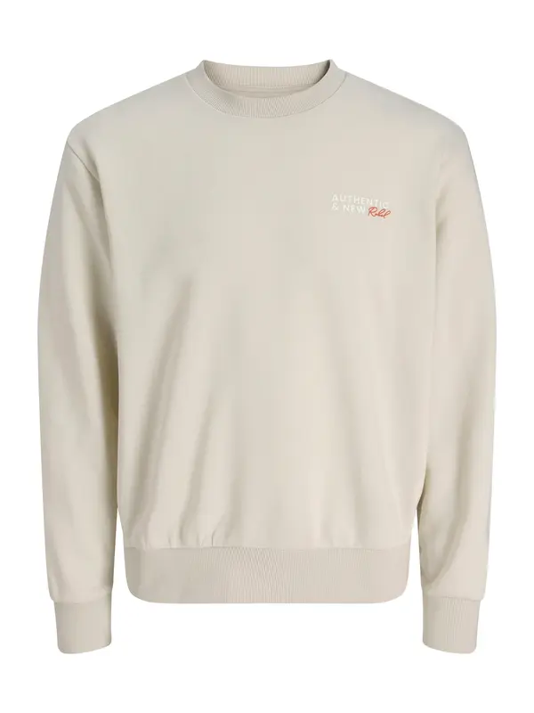JJ Rebel JJ Rebel Sweater majica 'JREBHAYDEN'  ecru/prljavo bijela / crvena / bijela