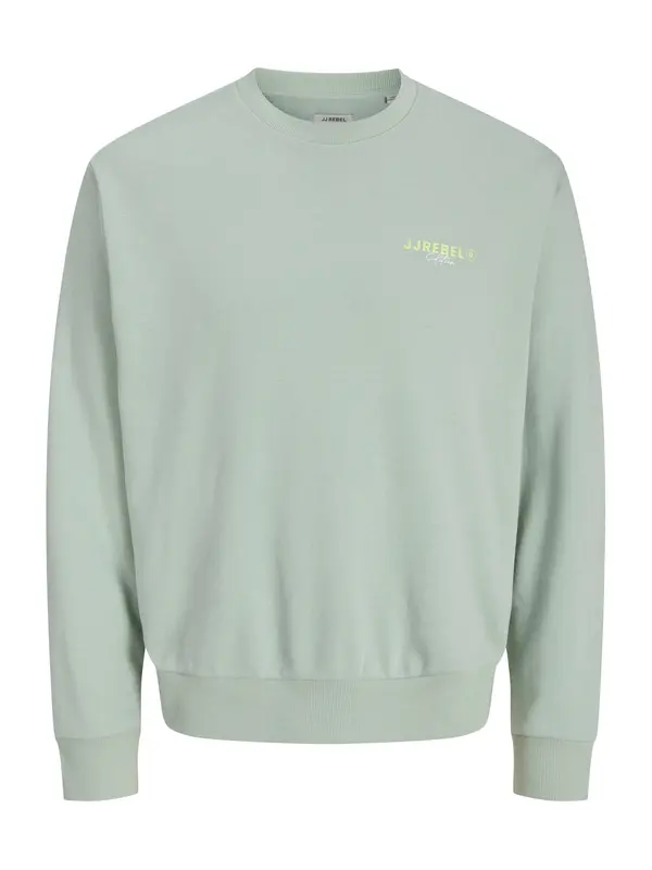 JJ Rebel JJ Rebel Sweater majica 'JREBHAYDEN'  svijetlosiva / jabuka / bijela
