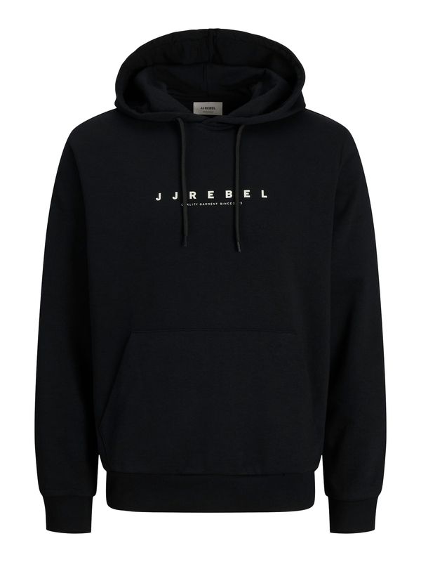 JJ Rebel JJ Rebel Sweater majica 'JREBROCKY'  crna / bijela