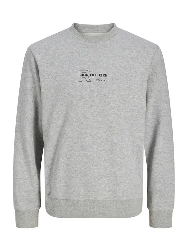 JJ Rebel JJ Rebel Sweater majica 'JREBZAKI'  svijetlosiva / crna