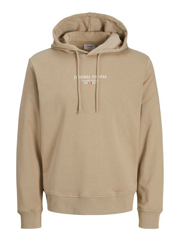 JJ Rebel JJ Rebel Sweater majica  tamno bež / bijela