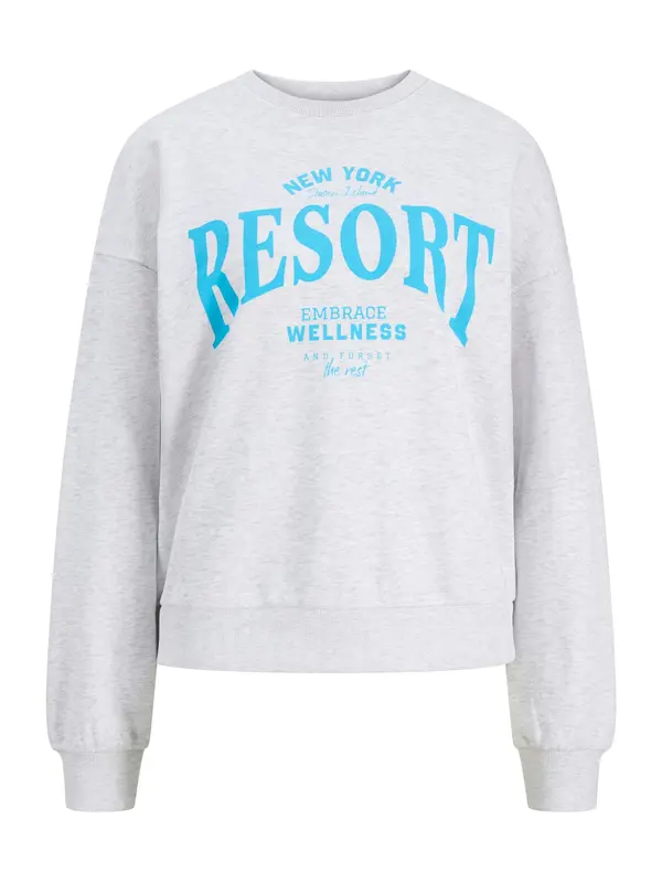 JJXX JJXX Sweater majica 'JXMERLE'  akvamarin / bijela melange