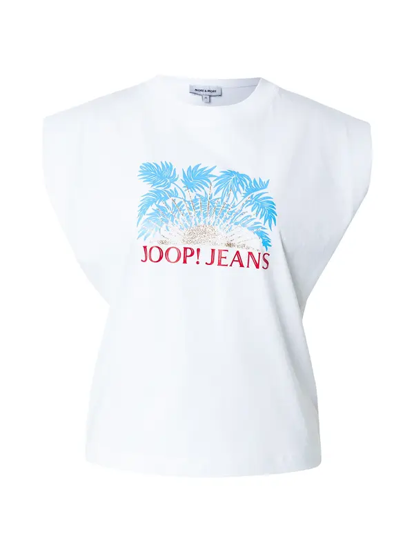 JOOP! Jeans JOOP! Jeans Majica 'Tosha'  tamno bež / azur / jarko crvena / bijela