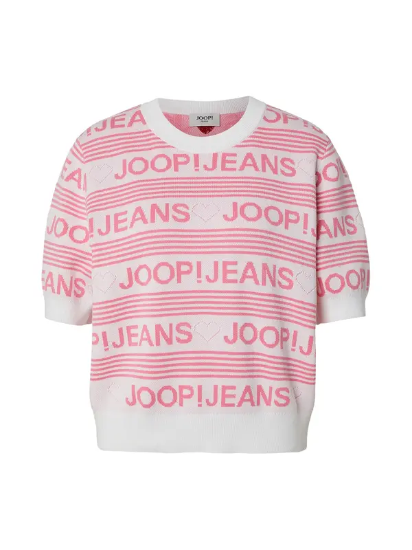 JOOP! Jeans JOOP! Jeans Pulover 'Karie'  svijetloroza / tamno crvena / bijela