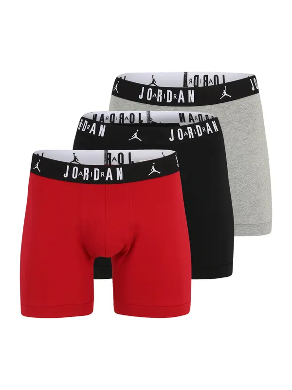 Jordan Jordan Bokserice 'FLIGHT Cotton Core Boxer Briefs'  siva melange / crvena / crna / bijela