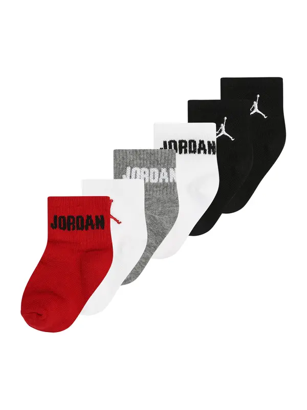 Jordan Jordan Čarape 'EVERYDAY ESS'  siva melange / crvena / crna / bijela