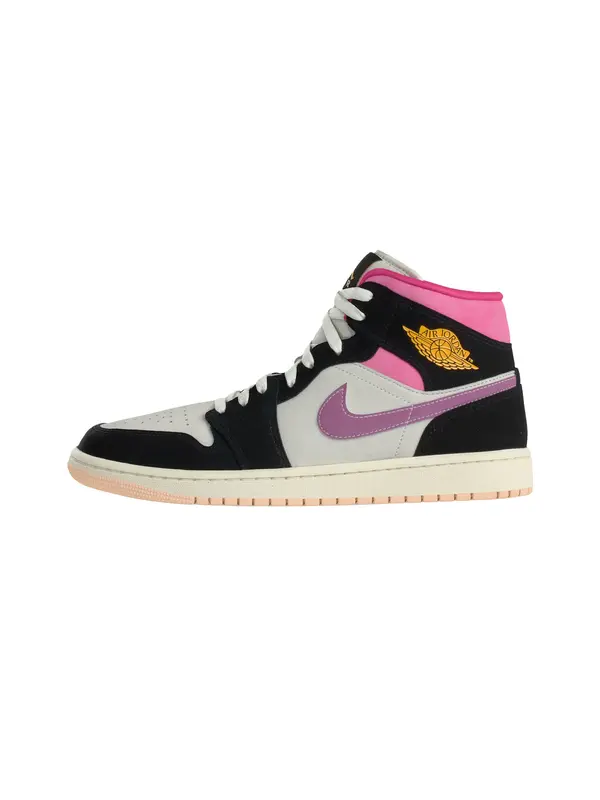Jordan Jordan Visoke tenisice 'Air Jordan 1 Mid SE'  orhideja bijela / roza / crna / bijela
