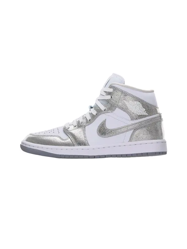 Jordan Jordan Visoke tenisice 'Air Jordan 1'  srebro / bijela
