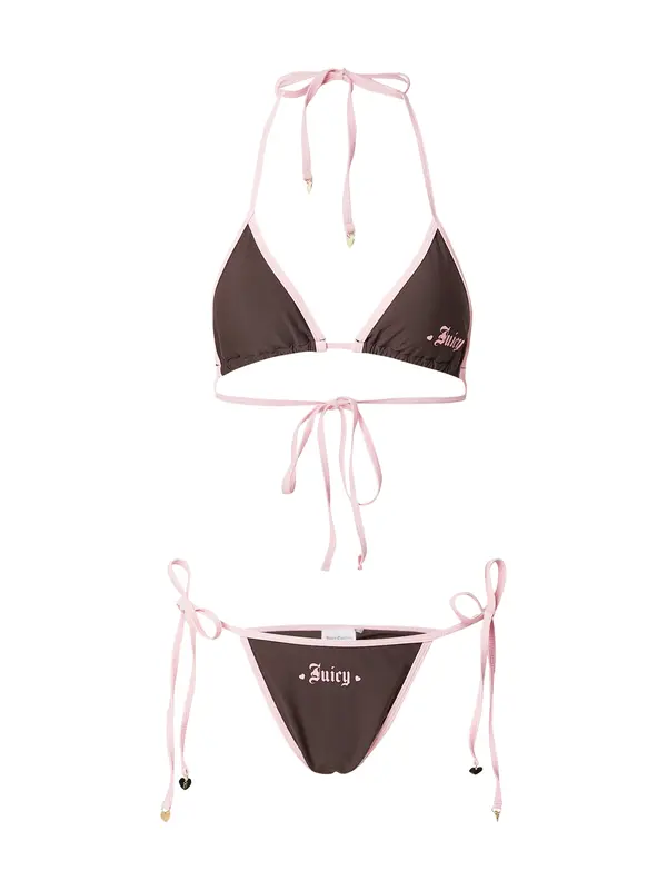 Juicy Couture Juicy Couture Bikini 'TAIHITI CHARM GOTHIC'  čokolada / pastelno roza