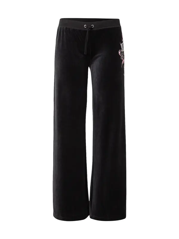 Juicy Couture Juicy Couture Hlače 'WRAP YOU UP'  roza / crna / srebro
